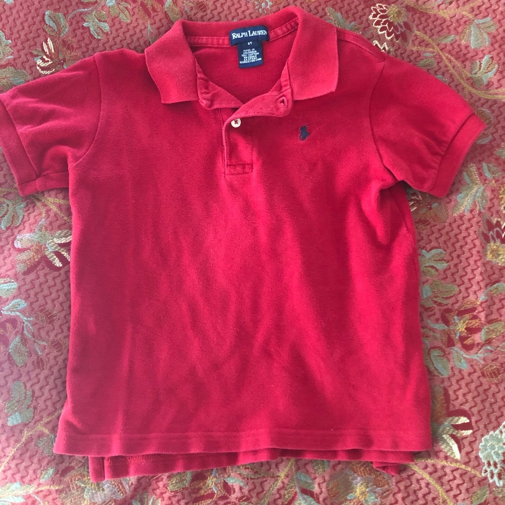 Red Polo Size 3T- Good Used Condition